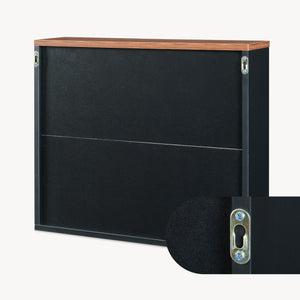 Armario con espejo Trond 50x60x15 cm Negro/Aspecto nogal [en.casa]