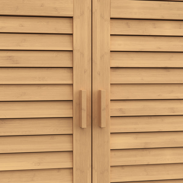 Zapatero Aarela 2 puertas + cajón bambú 67x66x34cm Natural [en.casa]