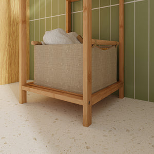 Estantería de baño Anun 4 compartimentos bambú 128x30x30cm - Natural [en.casa]