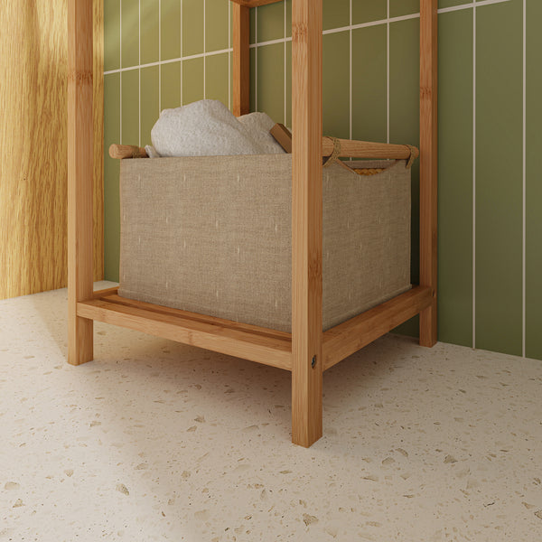 Estantería de baño Anun 4 compartimentos bambú 128x30x30cm - Natural [en.casa]