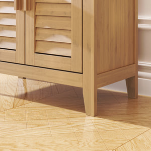 Aparador Rirg 2 puertas bambú 92x50x25cm cm Natural [en.casa]
