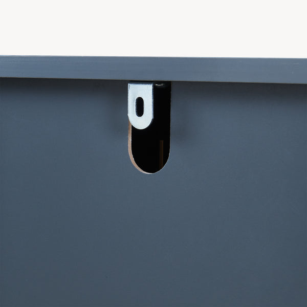 Armario con espejo Svanes 58x56x13 cm Gris oscuro/Natural [en.casa]