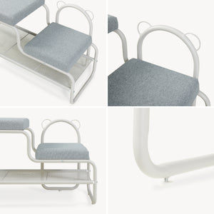 Banco zapatero Jässaatka metal/textil 100x32x46cm - Gris [en.casa]