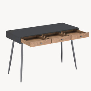 Escritorio Tumba 115x48x76 cm Negro/Aspecto nogal [en.casa]