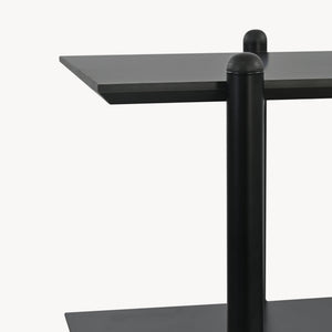 Estantería Kappespoo 124x80x35 cm Negro/Aspecto roble [en.casa]