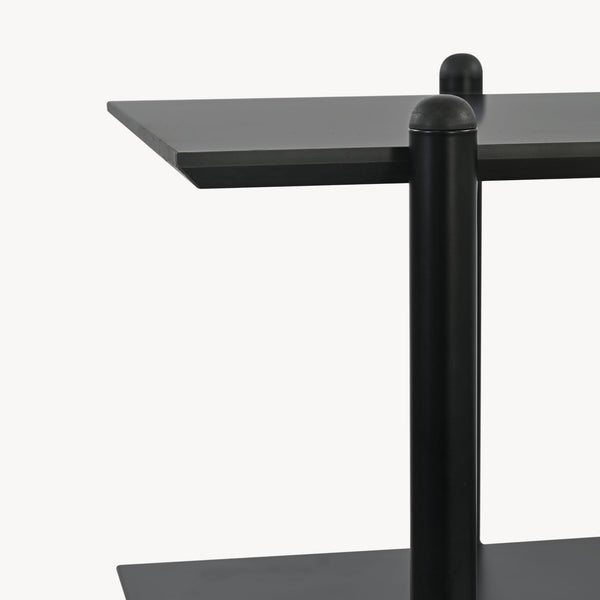 Estantería Kappespoo 124x80x35 cm Negro/Aspecto roble [en.casa]