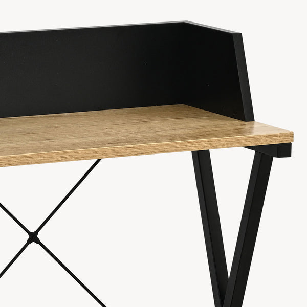 Estantería Kappespoo 84x50x30 cm Negro/Aspecto roble [en.casa]