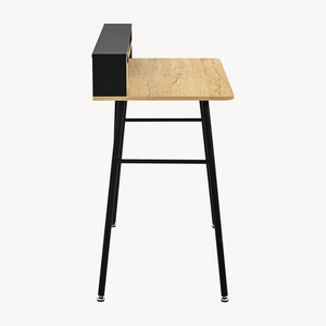 Escritorio Var 93x90x50 cm Negro/Aspecto roble [en.casa]