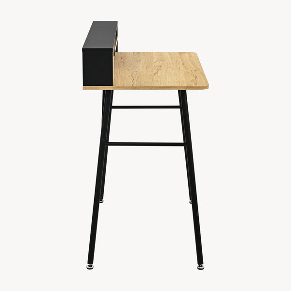Escritorio Var 93x90x50 cm Negro/Aspecto roble [en.casa]