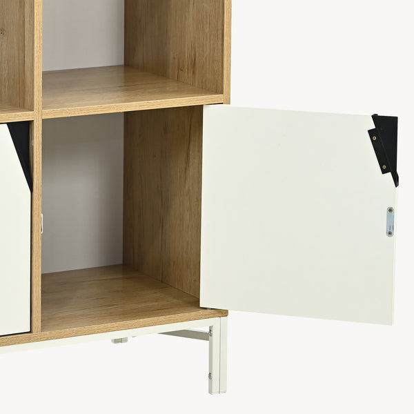 Cómoda Kerrköndam 94x76x40 cm aspecto roble/blanco [en.casa]