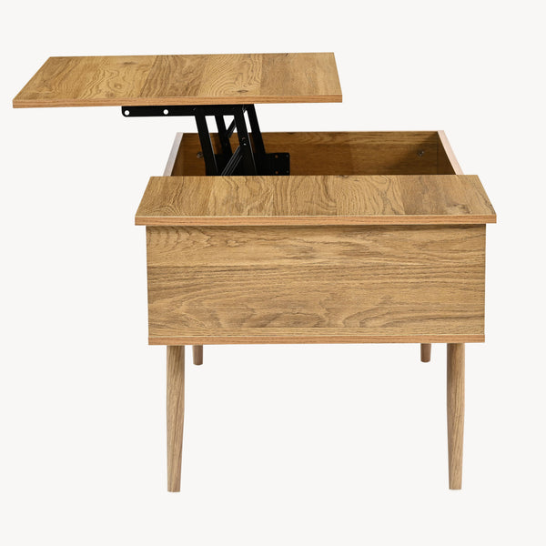 Mesa de centro Vasdabod con tapa elevable 96x59x50 cm aspecto roble [en.casa]