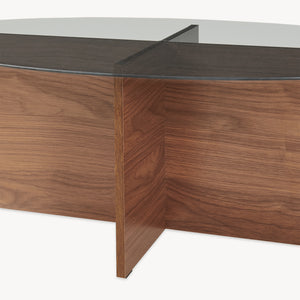 Mesa de centro Viroya 100x60x36 cm aspecto nogal/Gris [en.casa]