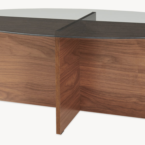 Mesa de centro Viroya 100x60x36 cm aspecto nogal/Gris [en.casa]