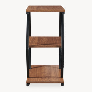 Mesa auxiliar Nolarg 65x30x61 cm Negro/Aspecto nogal [en.casa]