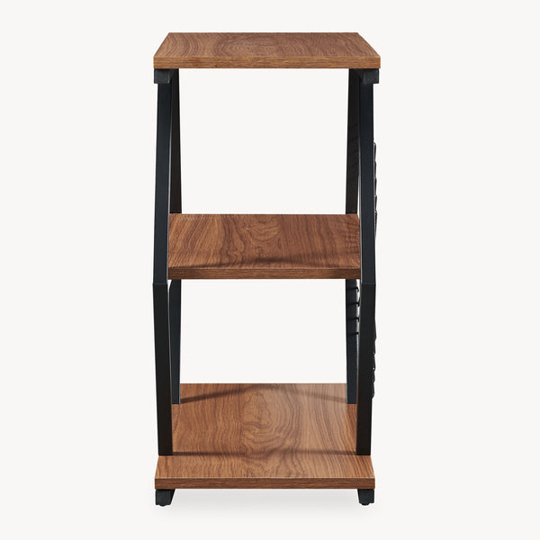 Mesa auxiliar Nolarg 65x30x61 cm Negro/Aspecto nogal [en.casa]