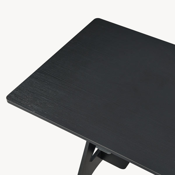 Escritorio Bostenenna 120x60x75 cm Negro con vetas de madera [en.casa]