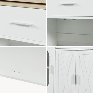 Mesa de comedor extensible Kudebola 115x40x94 cm aspecto roble/blanco [en.casa]