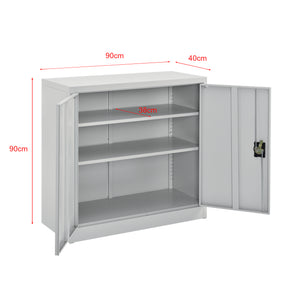 Archivador Terni 90x40x90 cm con 3 compartimentos y cerradura de cilindro Metal en.casa