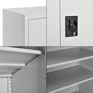 Archivador Terni 90x40x90 cm con 3 compartimentos y cerradura de cilindro Metal en.casa