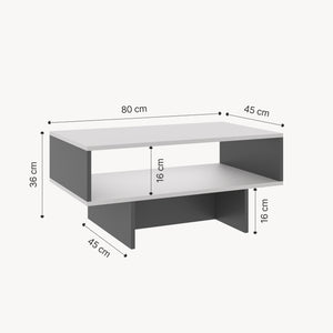 Mesa de centro Mjölby 36.4x80x45 cm en varios colores [en.casa]