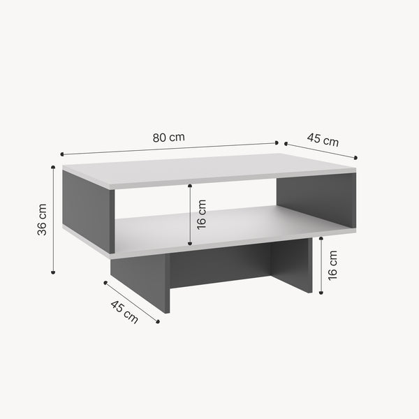 Mesa de centro Mjölby 36.4x80x45 cm en varios colores [en.casa]