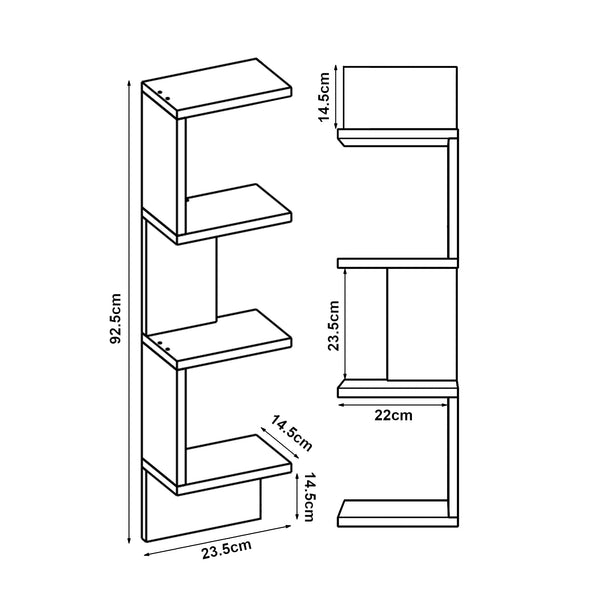 Estantería de pared Omn juego de 2 93x24x15 cm [en.casa]
