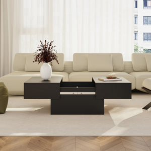 Mesa de centro Lens tablero extensible 80x60x36 cm - [en.casa]
