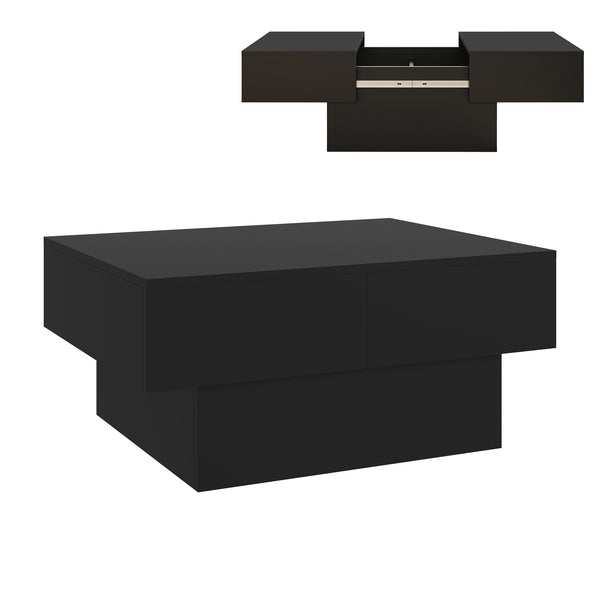 Mesa de centro Lens tablero extensible 80x60x36 cm - [en.casa]