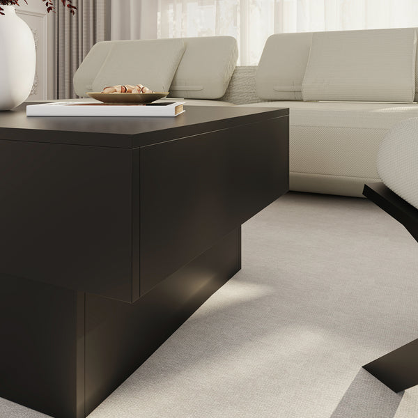Mesa de centro Lens tablero extensible 80x60x36 cm - [en.casa]