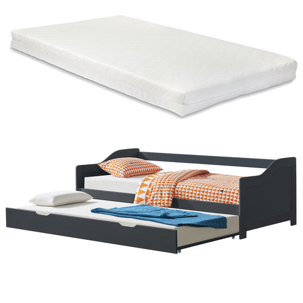 Cama tándem 90x200 cm con 2 colchones en.casa