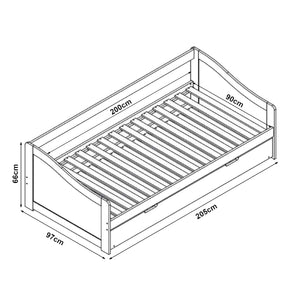 Cama tándem 90x200 cm con 2 colchones en.casa