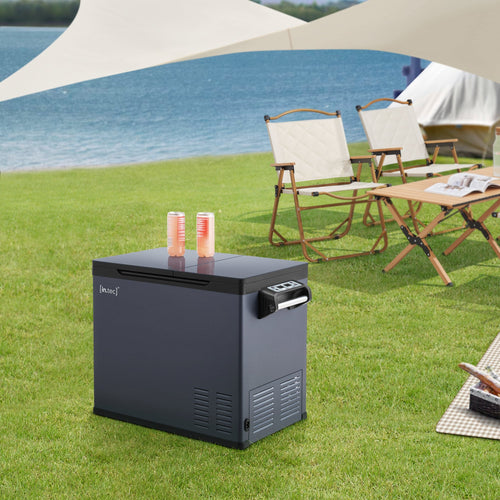 Nevera de coche Alberona azul grisáceo [in.tec]