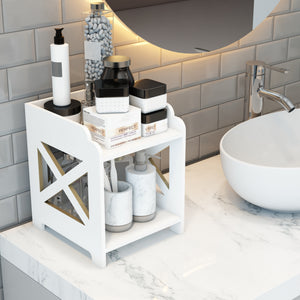 Organizador de baño Struer 23x20x22 cm Blanco [en.casa]