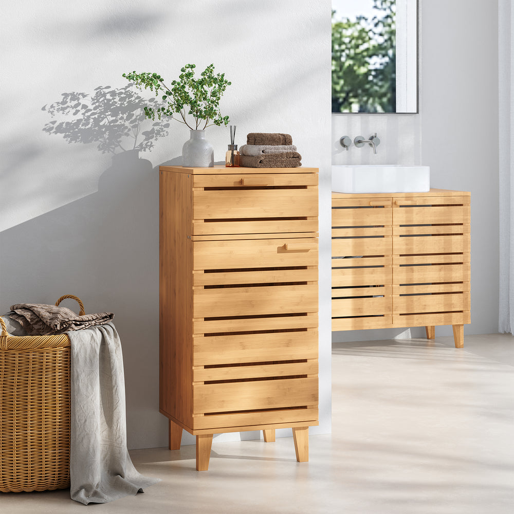 Armario de baño Epind 75x33x30 cm bambú natural [en.casa] - premiumXL