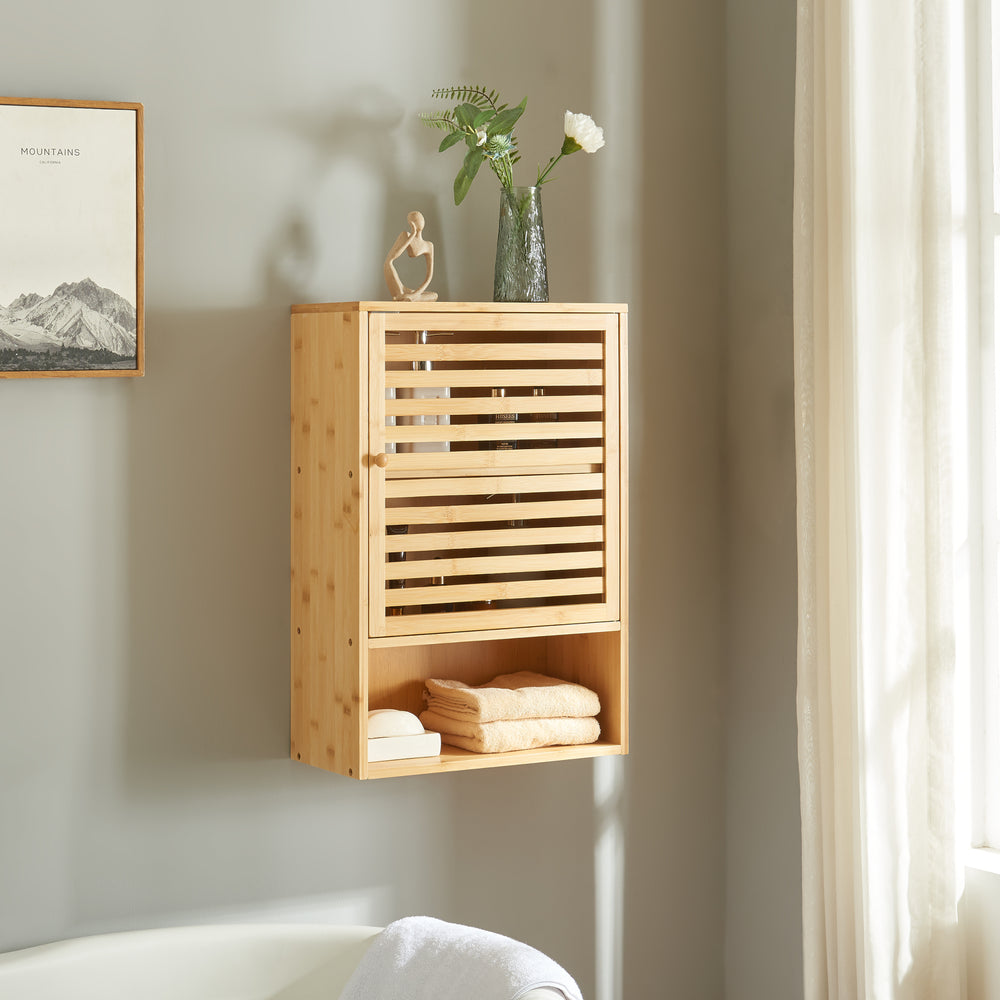 Armario de baño Gjesdal 60x40x20 cm bambú [en.casa] - premiumXL