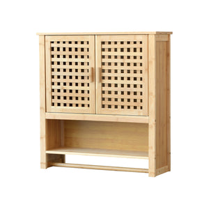 Armario de baño Borlänge armario de pared bambú 66 x 62 x 20 cm [en.casa] - premiumXL
