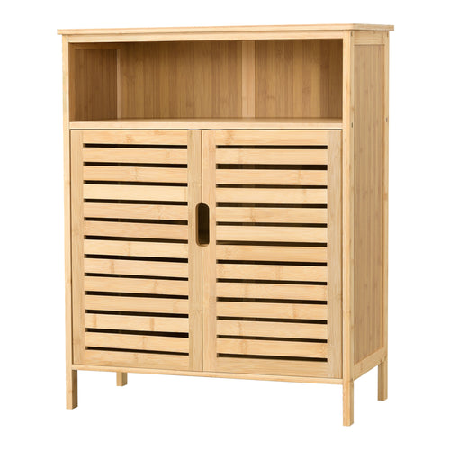 Armario de baño de bambú Eslöv 81x65,5x31 cm [en.casa] - premiumXL
