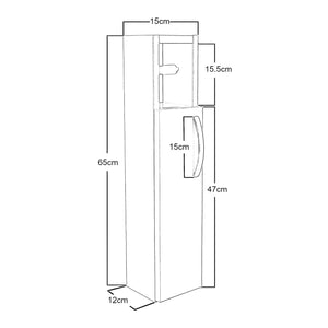 Armario de baño Årjäng con soporte para papel higiénico 65x15x12cm en varios colores [en.casa]