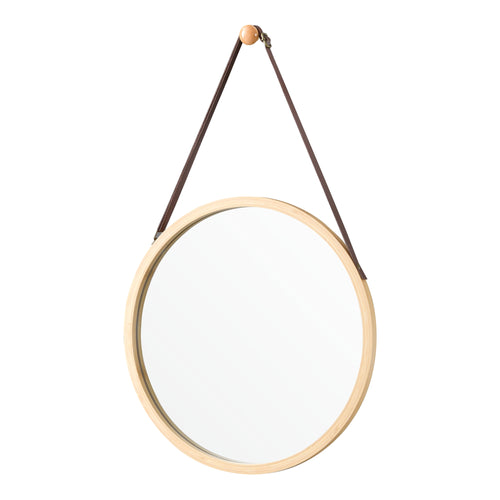 Espejo de pared de bambú Bykle redondo 38 cm [en.casa] - premiumXL