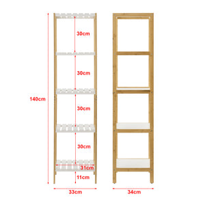 Estantería de baño Balsfjord con 3-4-5 estantes en varios tamaños Bambú [en.casa]