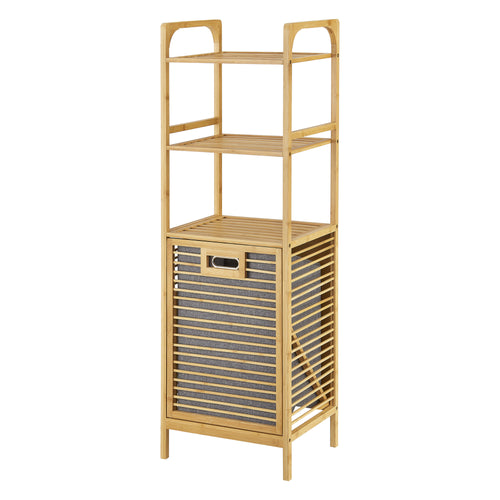 Estante de lavandería de bambú Tidaholm 118x39,5x30,5cm [en.casa] - premiumXL