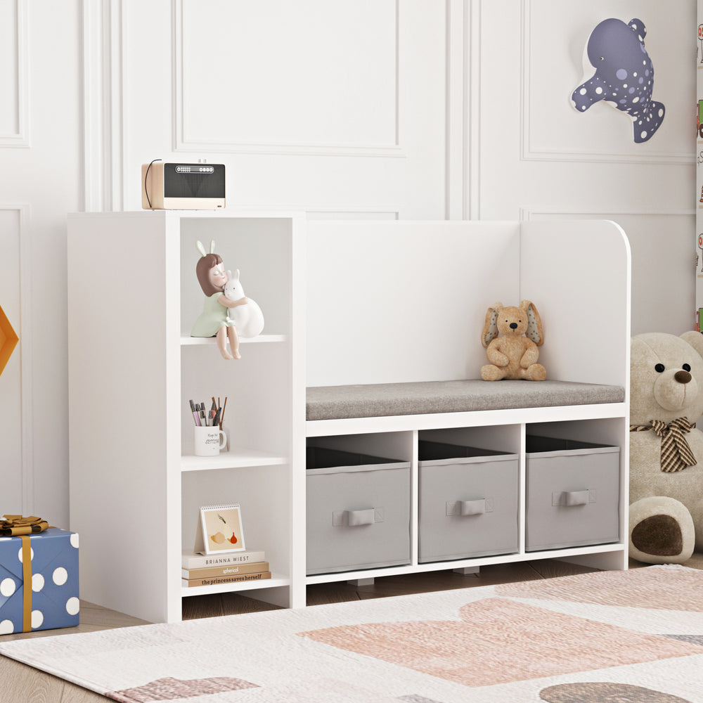 Estantería para niños con banco Høylandet [en.casa]