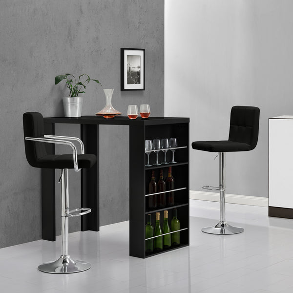 Barra de bar Bonn con 3 compartimentos 117x57x107cm [en.casa]