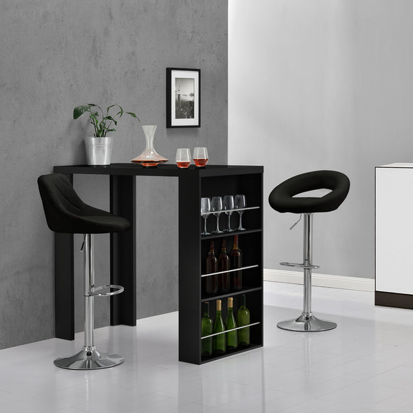 Barra de bar Bonn con 3 compartimentos 117x57x107cm [en.casa]