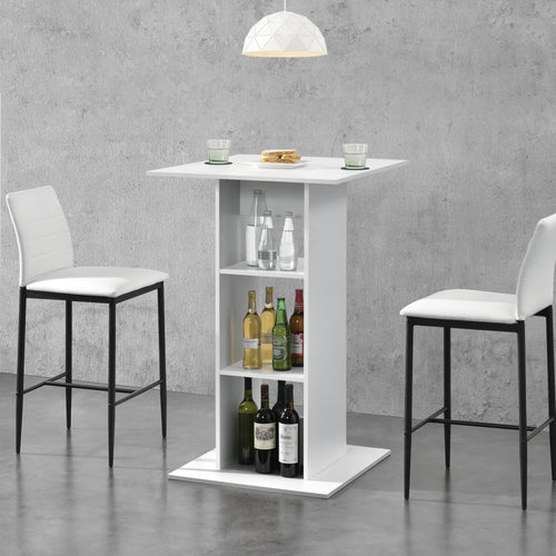 Mesa de bar Visby 110x70x70 cm con 3 estantes en.casa - premiumXL