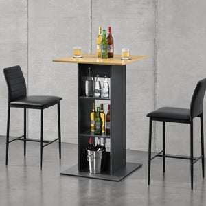 Mesa de bar Visby 110x70x70 cm con 3 estantes en.casa - premiumXL