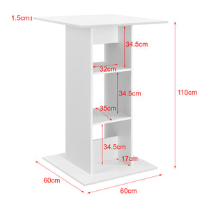 Mesa de bar Visby 110x70x70 cm con 3 estantes en.casa