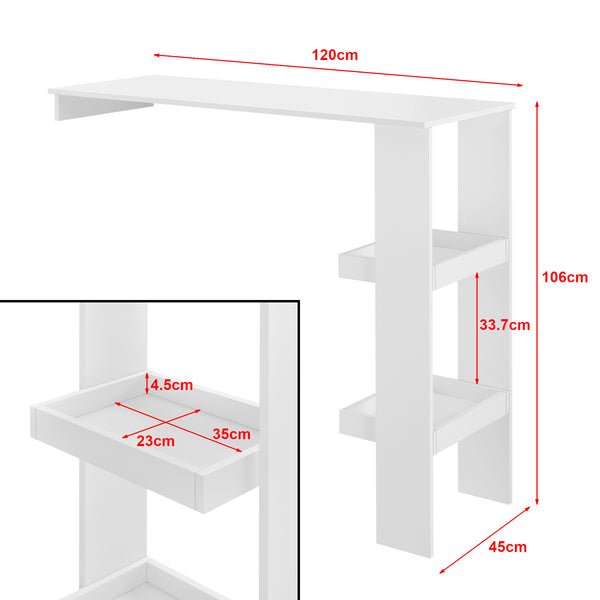 Mesa de bar Sölvesborg 120x45x106cm para montaje en pared varios colores en.casa