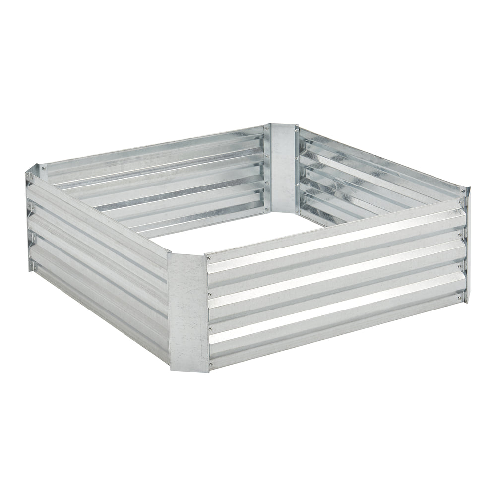 Parterre de plantas Barneveld 90x90x30cm Acero Plata [en.casa]