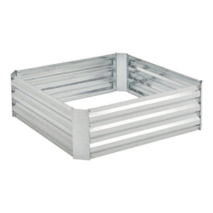 Parterre de plantas Barneveld 90x90x30cm Acero Plata [en.casa]